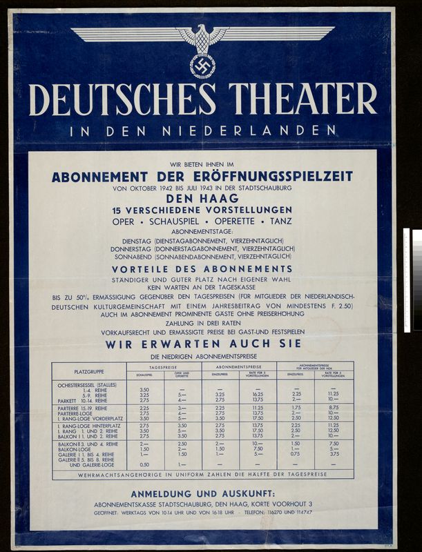 Affiche Deutsches Theater in den Niederlanden